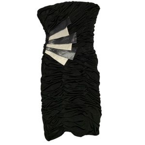 Jessica McClintock black silver strapless dress